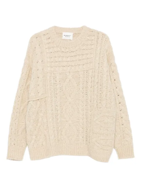 MARANT ÉTOILE cable-knit crew-neck sweater Neutrals PU0702FAC3L10E