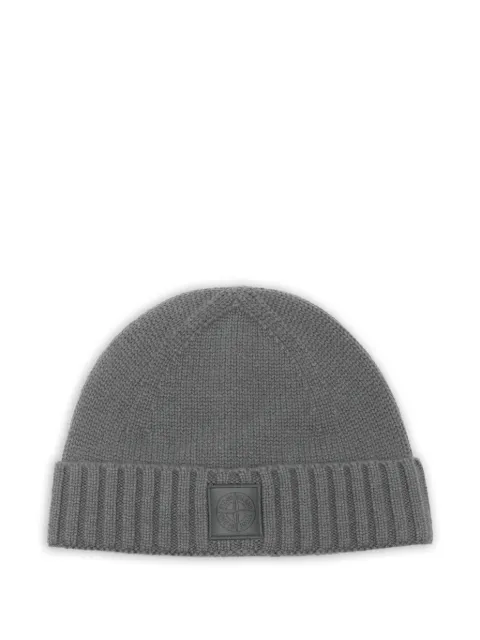 Stone Island logo-patch beanie Grey K2S15N100015S00FD