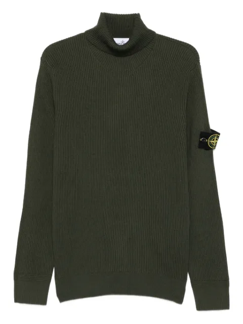 Stone Island ribbed turtleneck sweater Green K2S155100052S00C2
