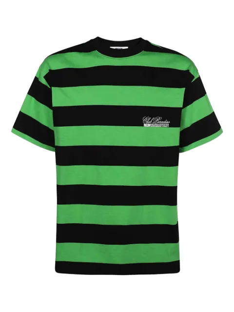 MSGM striped-pattern cotton T-shirt Green 3440MM183237201