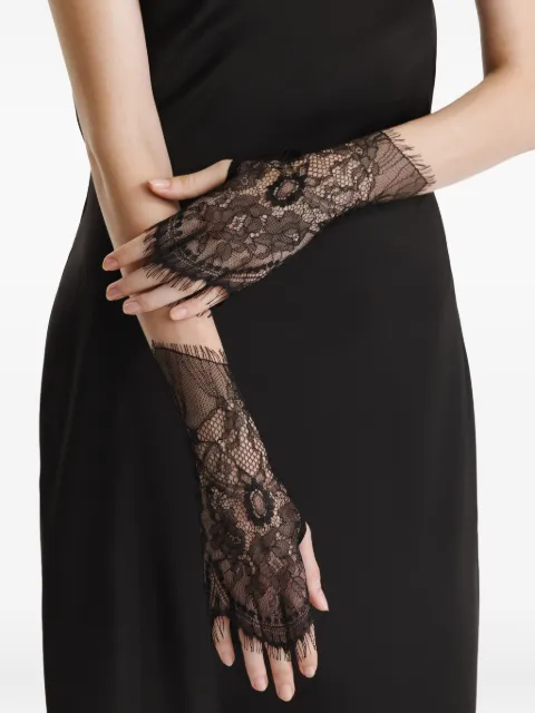 2310 STUDIO lace-trimmed fingerless gloves Black FF27