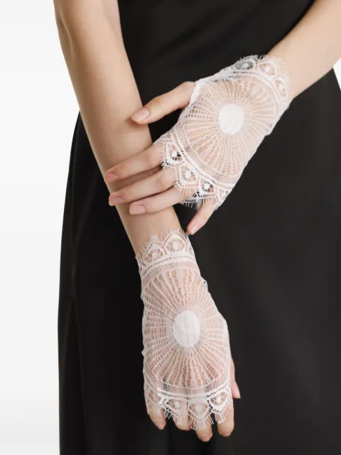 2310 STUDIO lace-detailed fingerless gloves White FF20