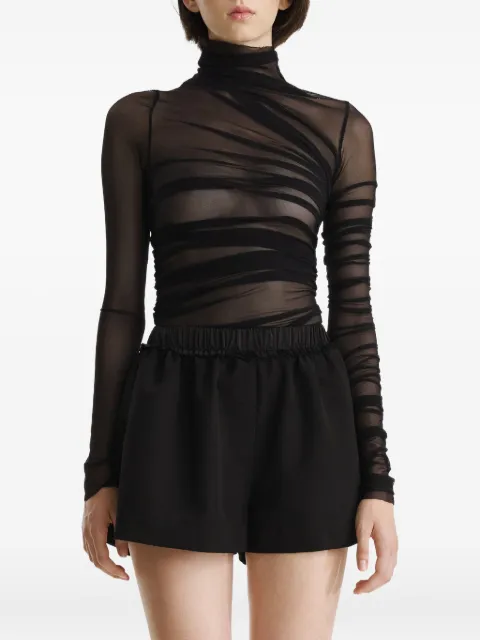 2310 STUDIO draped mesh top Black FF12