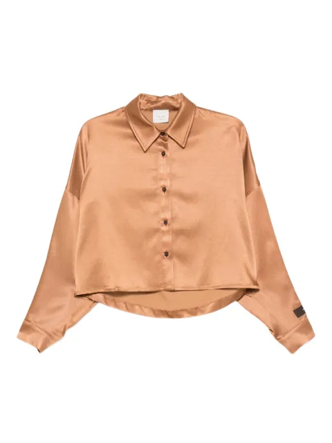 Alysi long-sleeves cropped shirt Brown 165246A5239
