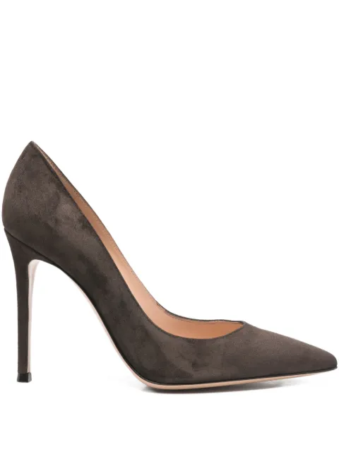 Gianvito Rossi pointed-toe suede pumps Brown G2847015RICCAM