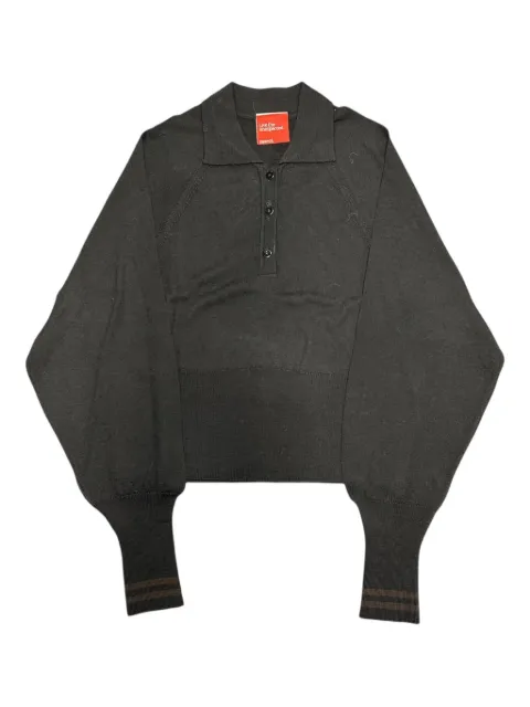 Merci button polo shirt Black W206BLACK