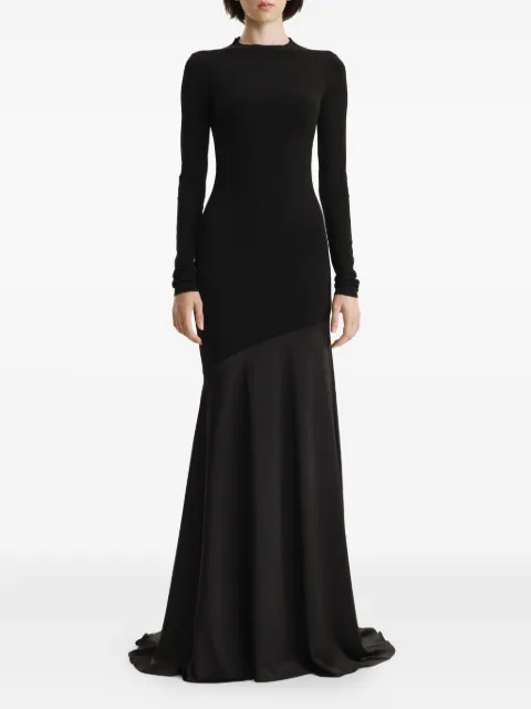 2310 STUDIO long-sleeve fishtail maxi dress Black FF17