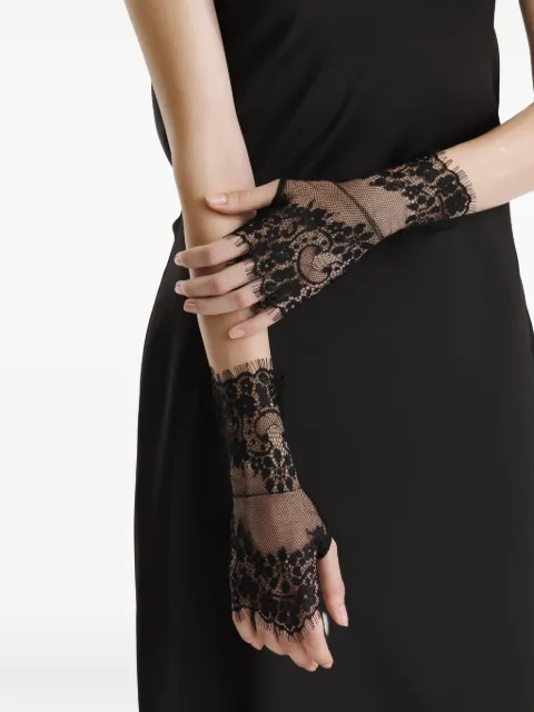 2310 STUDIO lace-trimmed fingerless gloves Black FF26