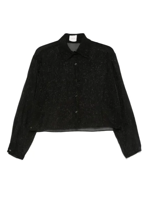 Alysi glitter-detail collared shirt Black 165219A5007