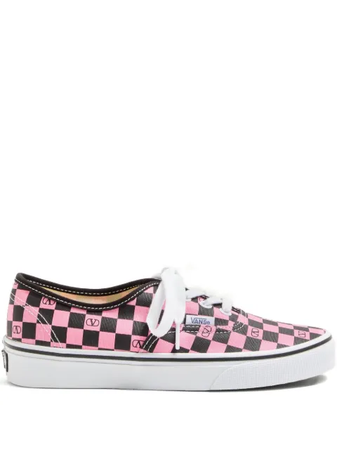 Valentino Garavani X Vans low-top trainer in fabric with VLogo checkerboard print Pink WS0ND8HPK