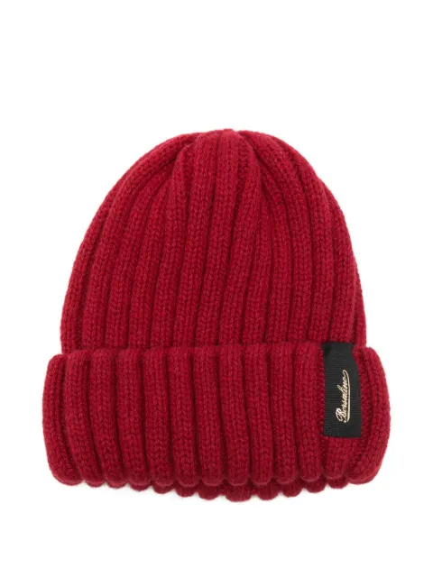 Borsalino ribbed cashmere beanie Red 13353EWS
