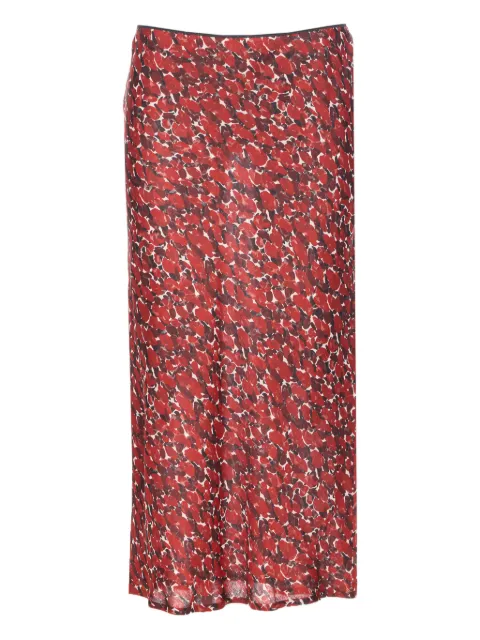 Saint Laurent elasticated-waistband midi skirt Red 841953Y4J65