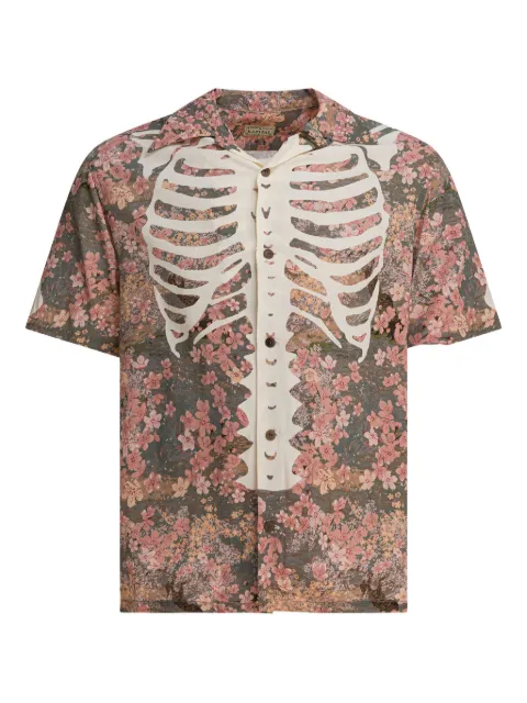 KAPITAL floral skeleton-print shirt Pink K2503SS049KHA