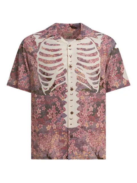 KAPITAL floral-print skeleton shirt Pink K2503SS049GRY