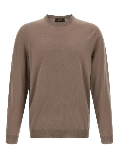 Zanone crew-neck long-sleeves sweater Brown 810234Z0290