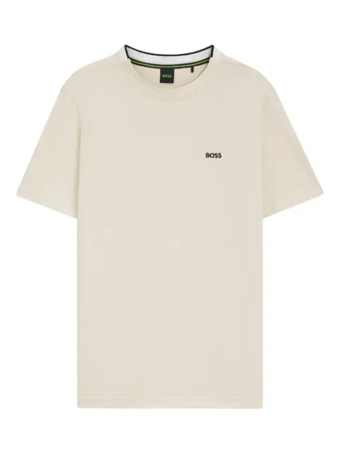 BOSS logo-detail crew-neck T-shirt Neutrals 50529941