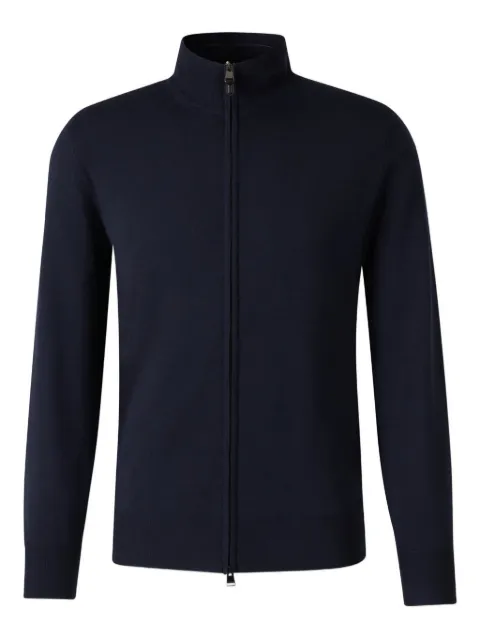Canali high-neck zip-front cardigan Blue C0022MK01149