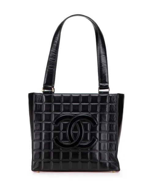 CHANEL Pre-Owned 2002-2003 CC Chocolate Bar Lambskin tote bag Black FWN0RSHCWI2PLNE1
