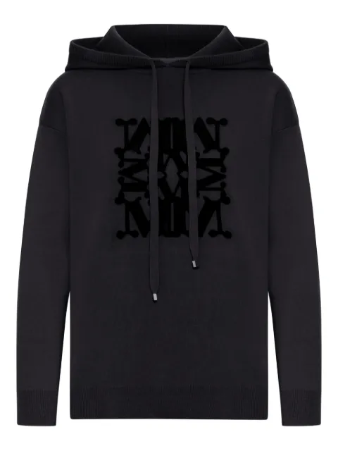 Max Mara velvet-logo hoodie Black 2521366222600