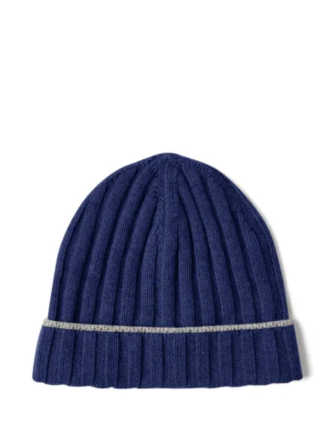 Brunello Cucinelli ribbed cashmere beanie Blue M2240900CQC24