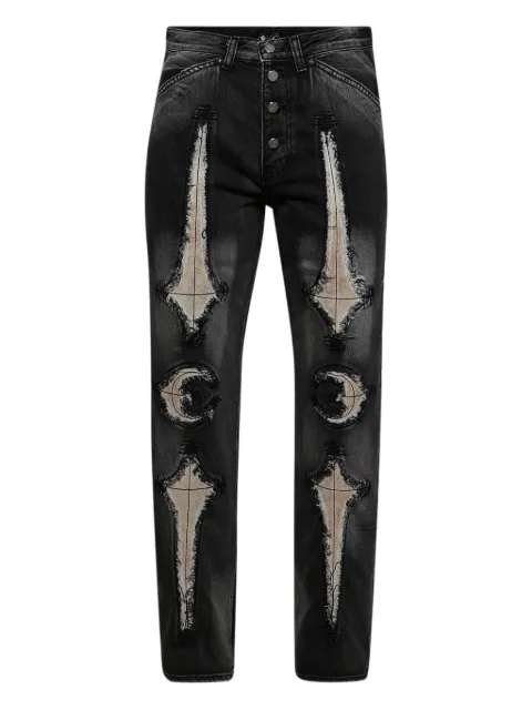 THUG CLUB bone-detail jeans Black TC25PT2102