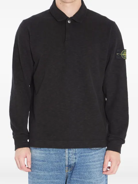 Stone Island badge-detail polo shirt Black K2S156100054S0238