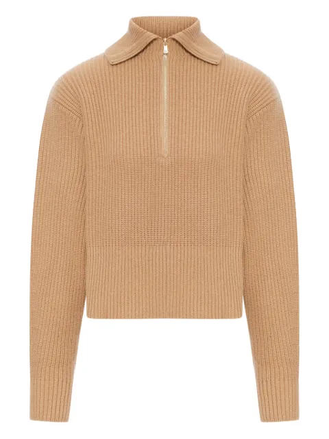 Max Mara ribbed zip-neck sweater Neutrals 2521366182600
