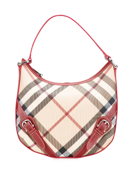 Burberry Pre-Owned 2000-2017 Supernova Check Coated Canvas Larkin hobo bag Brown 9DERK1QQZOEBOU30