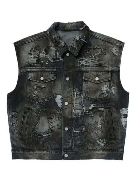 THUG CLUB buttoned gilet Black TC25JK3702