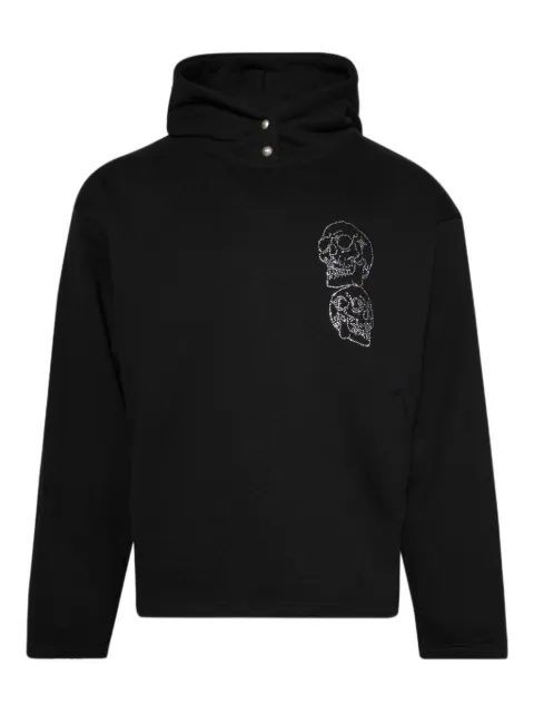THUG CLUB crystal-embellished hoodie Black TC25SS2401