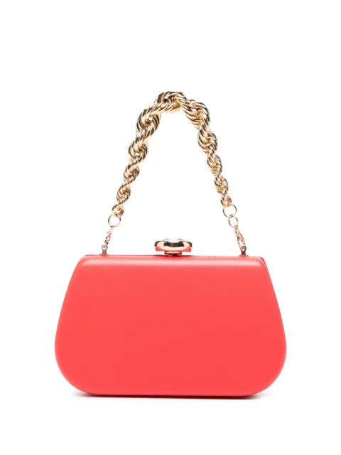 Velvet Nora leather clutch bag Red NORA