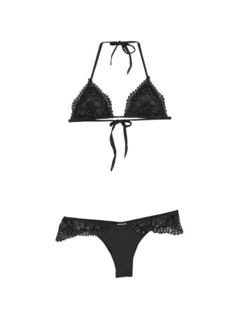 Pin Up Stars lace-trim bikini Black 18A520G