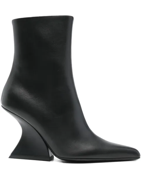 Mugler 95mm Mugler leather pointed-toe boots Black MUWFW26FS208TL001