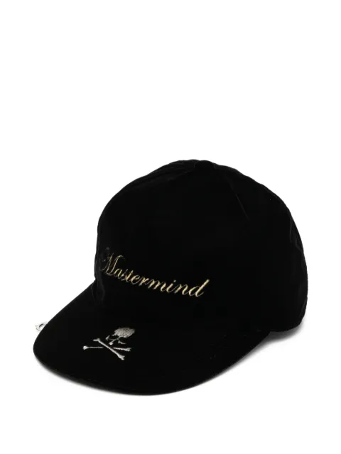 Mastermind World skull-embroidered cap Black MW25S15CA002607