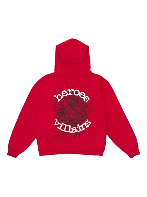 SP5DER x Metro Boomin spiderweb-print hoodie Red SP5DER160