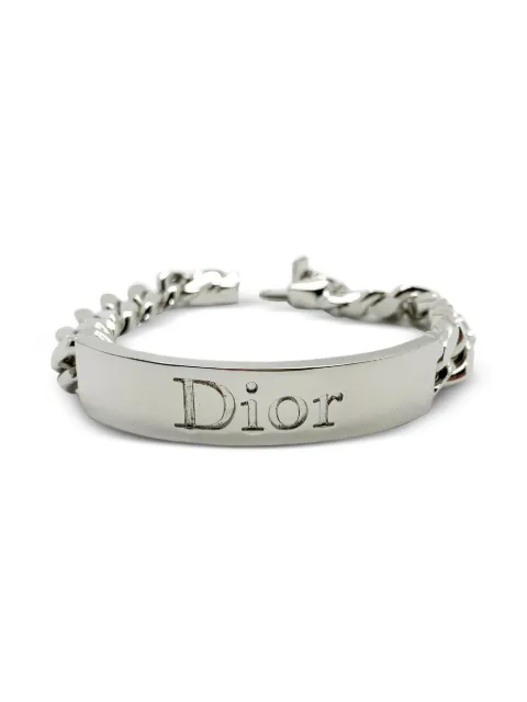 Christian Dior Pre-Owned 2000s chunky-logo ID bracelet Silver DIORLOGOIDBLT