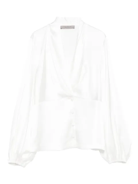 D.Exterior balloon-sleeve button top White 617161