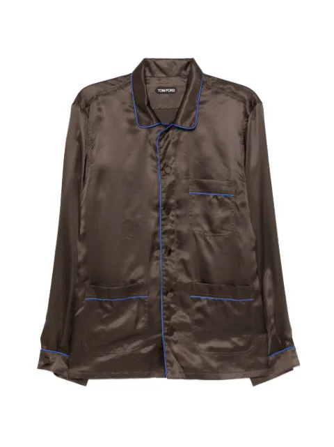 TOM FORD dot jacquard shirt Brown HXH009FMS073