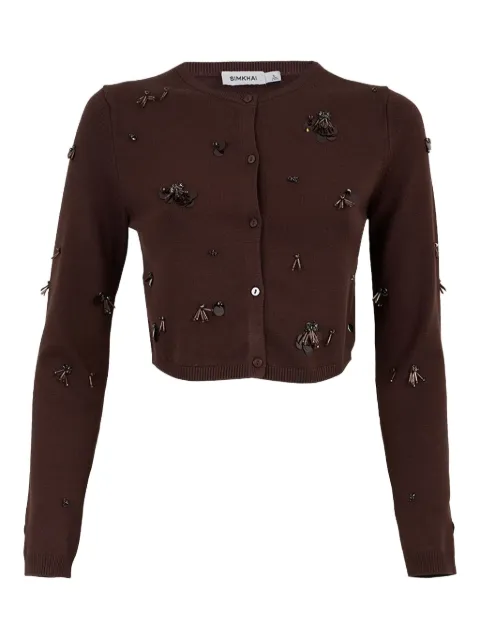 SIMKHAI Zadie embellished cropped cardigan Brown 4256092K