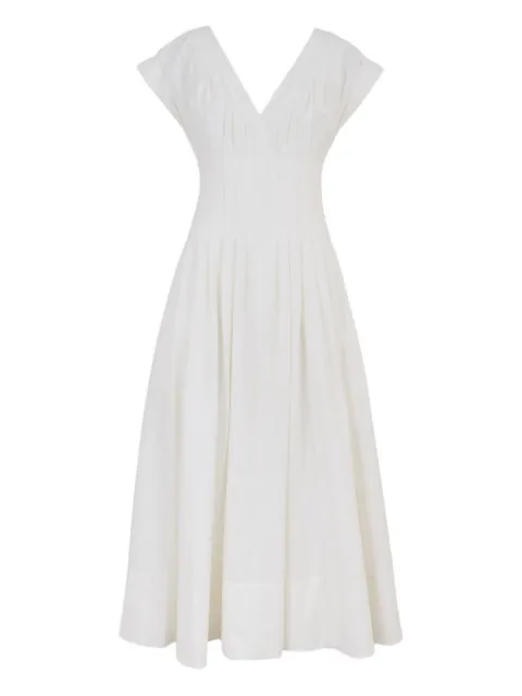 SIMKHAI Nina V-neck pleated midi dress White 4251178L