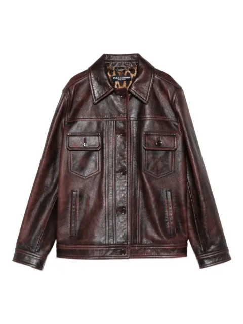 Dolce & Gabbana flap-pocket jacket Brown F9S80LHULXU