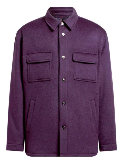ETRO cashmere patch-pocket overshirt Purple MRBA008599TU2K3