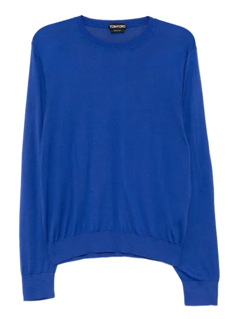 TOM FORD silk T-shirt Blue KCL057YMS135