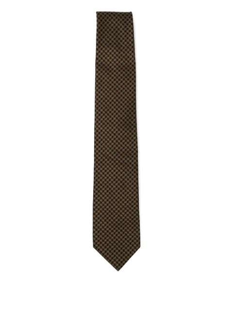 TOM FORD patterned-jacquard silk tie Brown STE001S0168
