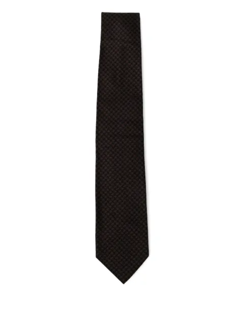 TOM FORD patterned-jacquard silk tie Brown STE001S0168