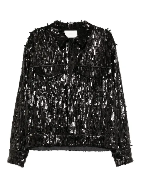 Quetsche sequin-embellished shirt jacket Black QSS24J5