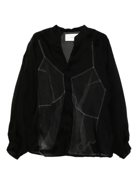 Quetsche bustier tulle-embellished shirt Black QAW23T23