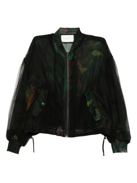 Quetsche floral-print tulle bomber jacket Black QSS24J22