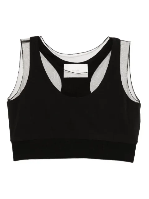 Quetsche semi-sheer panelled top Black QSS25T81