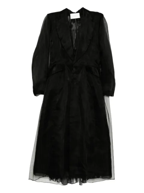 Quetsche printed semi-sheer coat Black QSS25C12